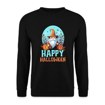 Garden Gnome Halloween Trick Or Treat Gardener - Unisex Sweatshirt - black - Front - Alina (178cm) & Michal (187cm)