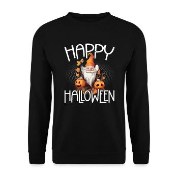 Garden Gnome Halloween Trick Or Treat Gardener - Unisex Sweatshirt - black - Front - Alina (178cm) & Michal (187cm)