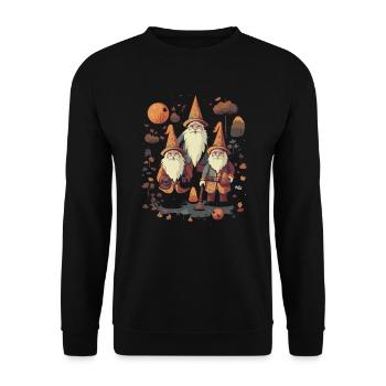 Garden Gnome Halloween Trick Or Treat Gardener - Unisex Sweatshirt - black - Front - Alina (178cm) & Michal (187cm)