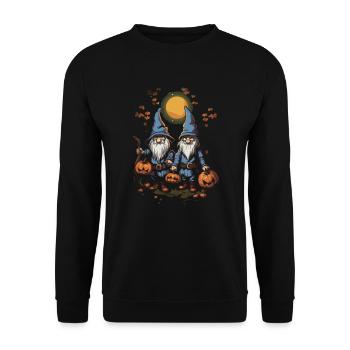 Garden Gnome Halloween Trick Or Treat Gardener - Unisex Sweatshirt - black - Front - Alina (178cm) & Michal (187cm)