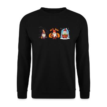 Garden Gnome Halloween Trick Or Treat Gardener - Unisex Sweatshirt - black - Front - Alina (178cm) & Michal (187cm)