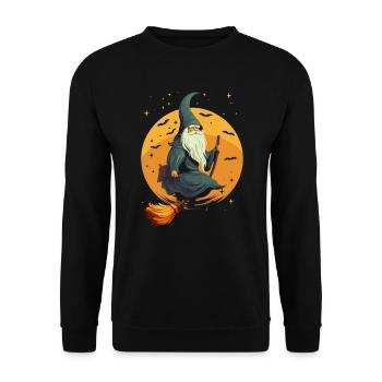Garden Gnome Halloween Trick Or Treat Gardener - Unisex Sweatshirt - black - Front - Alina (178cm) & Michal (187cm)