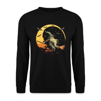Garden Gnome Halloween Trick Or Treat Gardener - Unisex Sweatshirt - black - Front - Alina (178cm) & Michal (187cm)