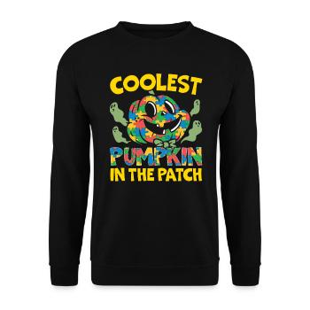Autisme Halloween Trick ou Treat Sensibilisation à l’autisme - Sweat-shirt Unisexe - noir - Devant - Alina (178cm) & Michal (187cm)