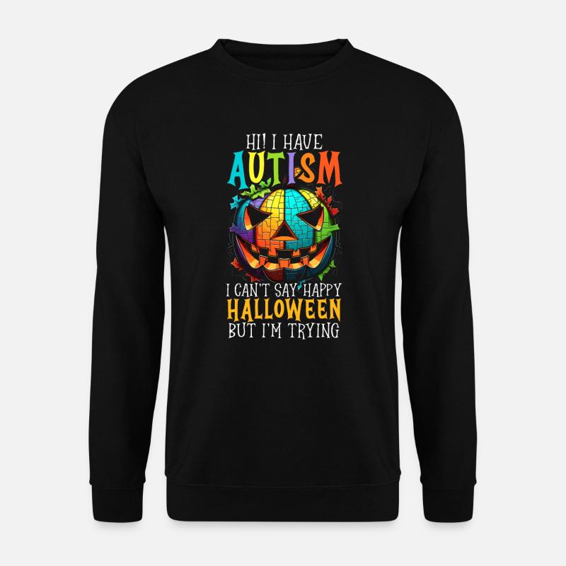 Autismus Halloween Süßes oder Saures Autismus-Bewusstsein - Unisex Pullover - Schwarz