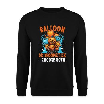 Ballon Halloween Süßes oder Saures Spooky Boo Ghost - Unisex Pullover - Schwarz - Vorne - Alina (178cm) & Michal (187cm)