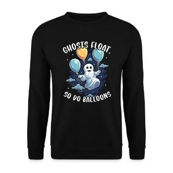 Ballon Halloween Süßes oder Saures Spooky Boo Ghost - Unisex Pullover - Schwarz - Vorne - Alina (178cm) & Michal (187cm)