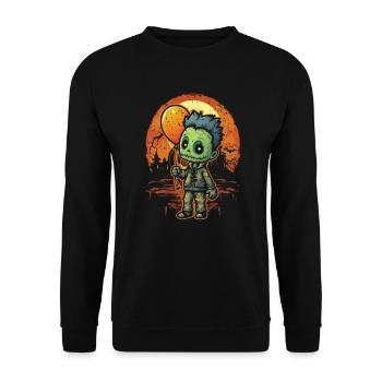 Ballon Halloween Süßes oder Saures Spooky Boo Ghost - Unisex Pullover - Schwarz - Vorne - Alina (178cm) & Michal (187cm)