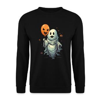 Ballon Halloween Süßes oder Saures Spooky Boo Ghost - Unisex Pullover - Schwarz - Vorne - Alina (178cm) & Michal (187cm)