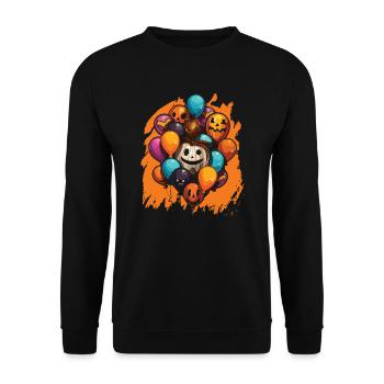 Ballon Halloween Süßes oder Saures Spooky Boo Ghost - Unisex Pullover - Schwarz - Vorne - Alina (178cm) & Michal (187cm)