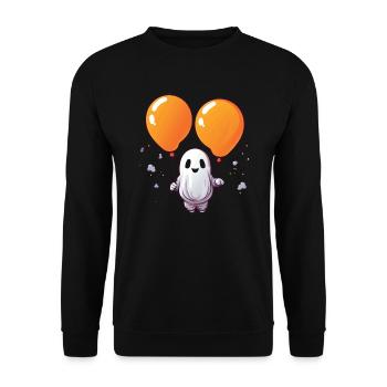 Ballon Halloween Süßes oder Saures Spooky Boo Ghost - Unisex Pullover - Schwarz - Vorne - Alina (178cm) & Michal (187cm)