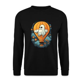Ballon Halloween Süßes oder Saures Spooky Boo Ghost - Unisex Pullover - Schwarz - Vorne - Alina (178cm) & Michal (187cm)