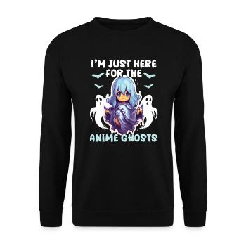 Anime Halloween Kawaii Süßes oder Saures Gruseliger Manga - Unisex Pullover - Schwarz - Vorne - Alina (178cm) & Michal (187cm)