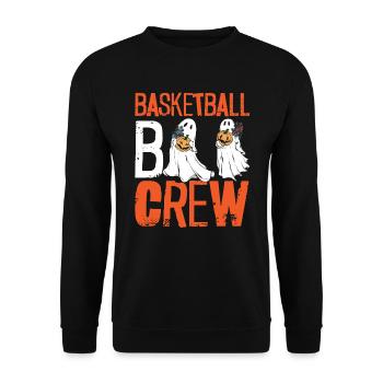Basketball Halloween Süßes oder Saures Gruseliger Baller - Unisex Pullover - Schwarz - Vorne - Alina (178cm) & Michal (187cm)