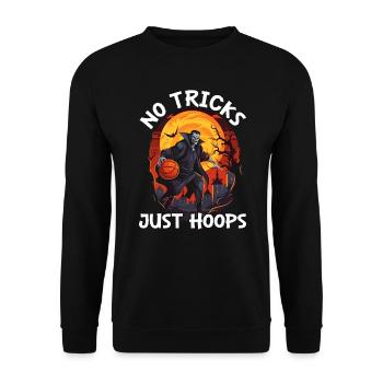 Basketball Halloween Süßes oder Saures Gruseliger Baller - Unisex Pullover - Schwarz - Vorne - Alina (178cm) & Michal (187cm)