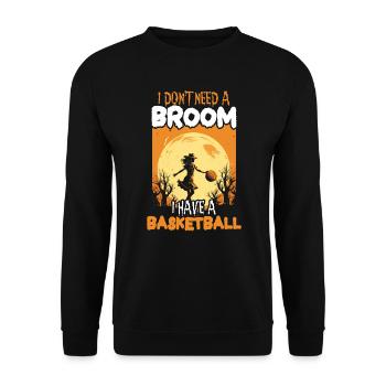 Basketball Halloween Süßes oder Saures Gruseliger Baller - Unisex Pullover - Schwarz - Vorne - Alina (178cm) & Michal (187cm)