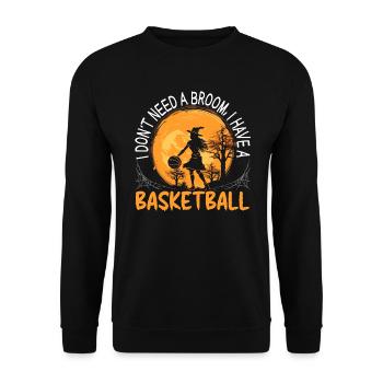 Basketball Halloween Süßes oder Saures Gruseliger Baller - Unisex Pullover - Schwarz - Vorne - Alina (178cm) & Michal (187cm)