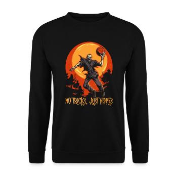 Basketball Halloween Trick Or Treat Spooky Baller - Unisex Sweatshirt - black - Front - Alina (178cm) & Michal (187cm)
