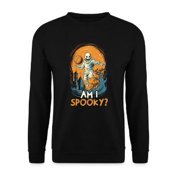 Basketball Halloween Süßes oder Saures Gruseliger Baller - Unisex Pullover - Schwarz - Vorne - Alina (178cm) & Michal (187cm)