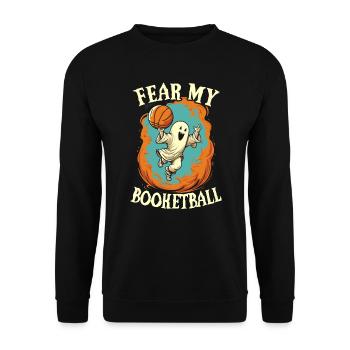 Basketball Halloween Süßes oder Saures Gruseliger Baller - Unisex Pullover - Schwarz - Vorne - Alina (178cm) & Michal (187cm)