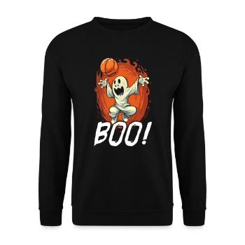 Basketball Halloween Süßes oder Saures Gruseliger Baller - Unisex Pullover - Schwarz - Vorne - Alina (178cm) & Michal (187cm)