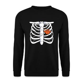Basketball Halloween Süßes oder Saures Gruseliger Baller - Unisex Pullover - Schwarz - Vorne - Alina (178cm) & Michal (187cm)