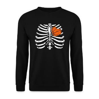 Basketball Halloween Süßes oder Saures Gruseliger Baller - Unisex Pullover - Schwarz - Vorne - Alina (178cm) & Michal (187cm)
