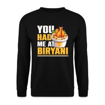 Biryani Lover Indian Food Desifood India Rice - Sweat-shirt Unisexe - noir - Devant - Alina (178cm) & Michal (187cm)