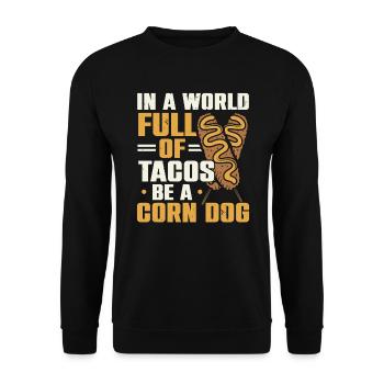 Corn Dog Lover Hot Dog Corndog Saucisse Hotdog - Sweat-shirt Unisexe - noir - Devant - Alina (178cm) & Michal (187cm)