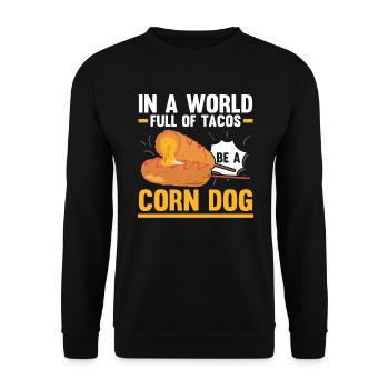 Corn Dog Lover Hot Dog Corndog Saucisse Hotdog - Sweat-shirt Unisexe - noir - Devant - Alina (178cm) & Michal (187cm)
