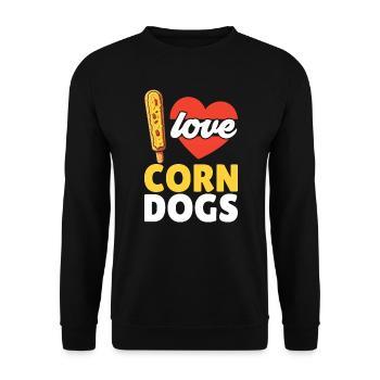 Corn Dog Lover Hot Dog Corndog Saucisse Hotdog - Sweat-shirt Unisexe - noir - Devant - Alina (178cm) & Michal (187cm)