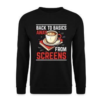 Digital Detox Handy Fasten Go Offline - Unisex Pullover - Schwarz - Vorne - Alina (178cm) & Michal (187cm)