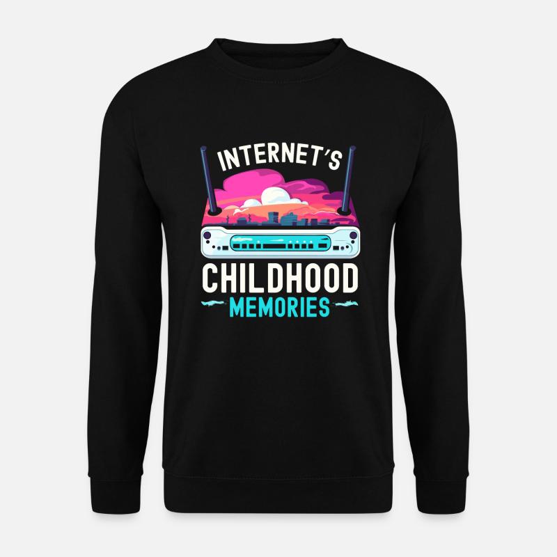 DFÜ-Internetverbindung 90er Computerwitze - Unisex Pullover - Schwarz