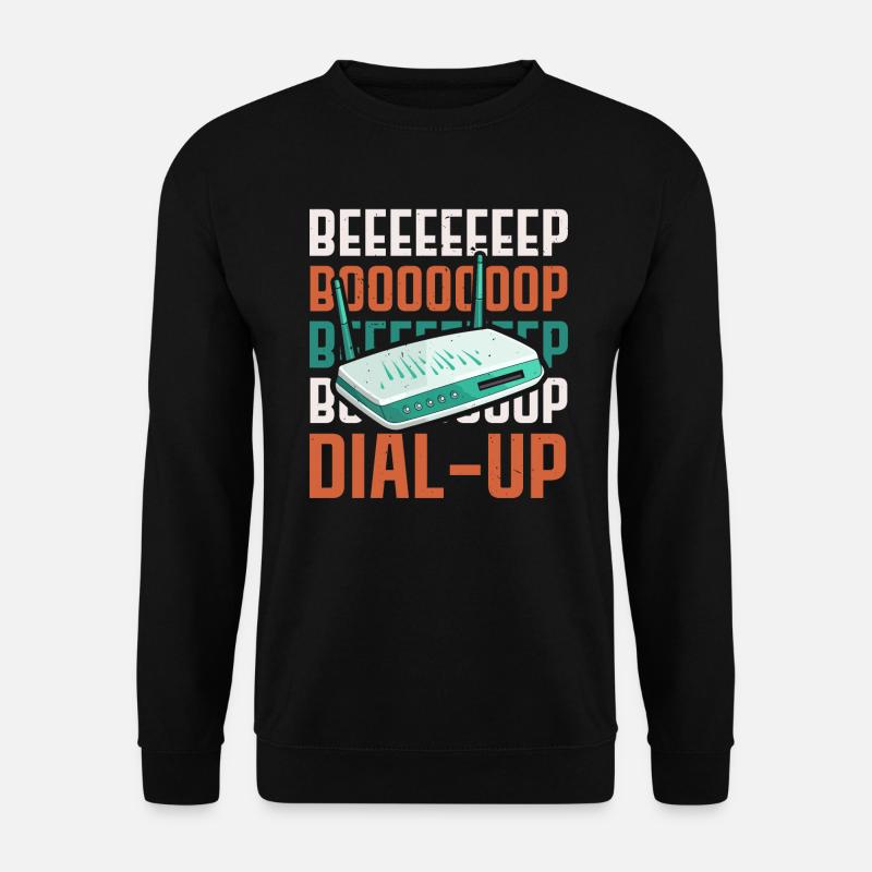 DFÜ-Internetverbindung 90er Computerwitze - Unisex Pullover - Schwarz