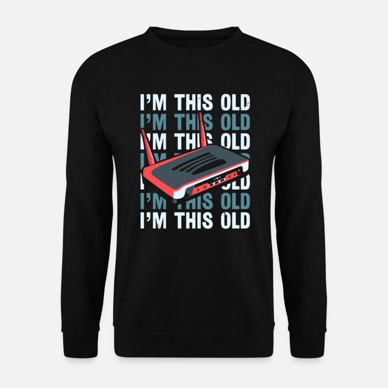 DFÜ-Internetverbindung 90er Computerwitze - Unisex Pullover - Schwarz
