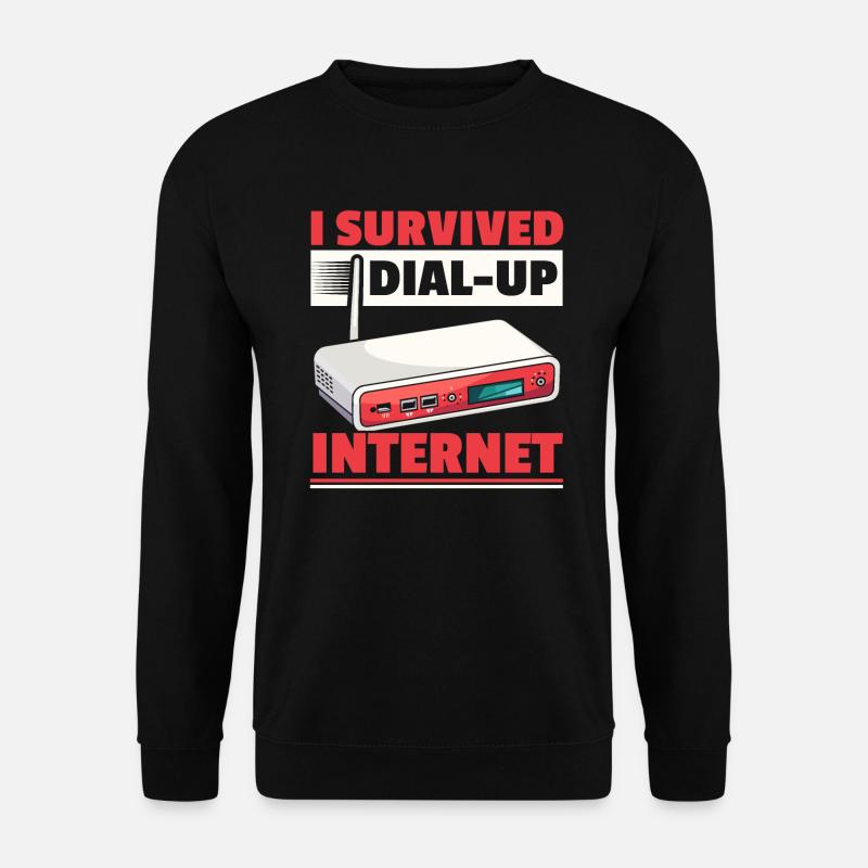 DFÜ-Internetverbindung 90er Computerwitze - Unisex Pullover - Schwarz