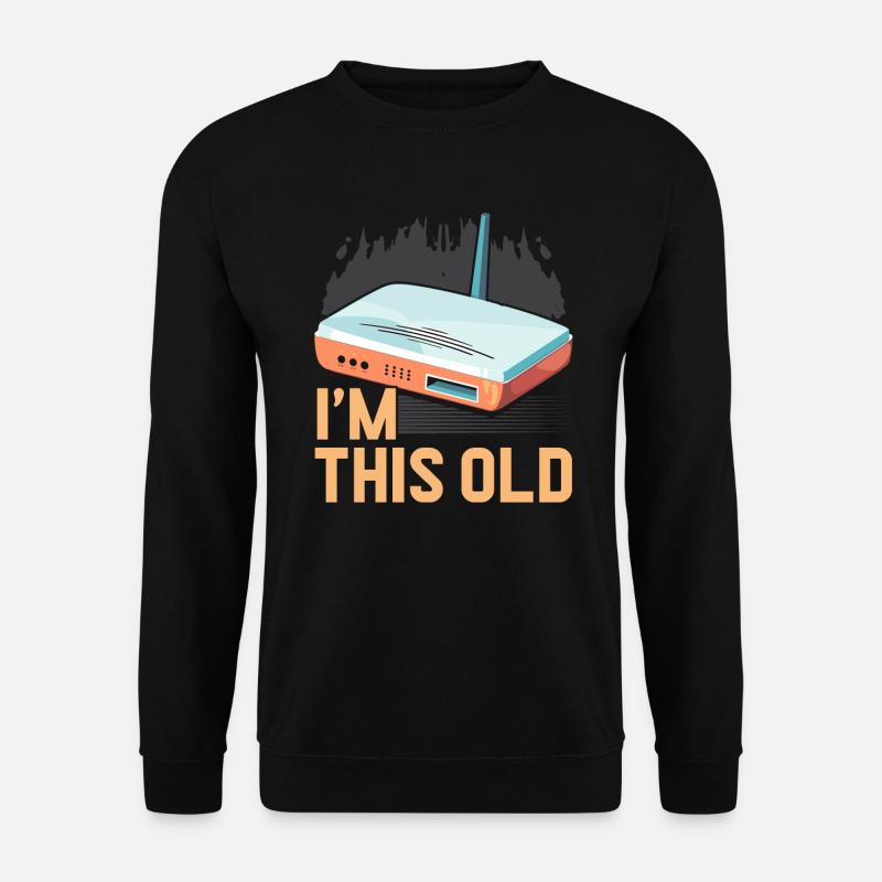 DFÜ-Internetverbindung 90er Computerwitze - Unisex Pullover - Schwarz