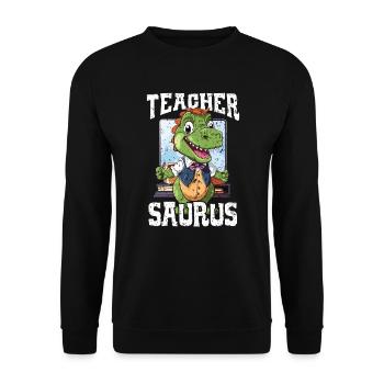 Dinosaur Teacher Paleontology Teaching Dino - Unisex Sweatshirt - black - Front - Alina (178cm) & Michal (187cm)