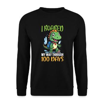 Dinosaur Teacher Paleontology Teaching Dino - Unisex Sweatshirt - black - Front - Alina (178cm) & Michal (187cm)