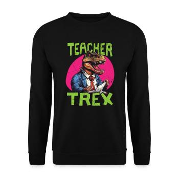 Dinosaur Teacher Paleontology Teaching Dino - Unisex Sweatshirt - black - Front - Alina (178cm) & Michal (187cm)