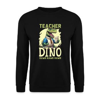 Dinosaur Teacher Paleontology Teaching Dino - Unisex Sweatshirt - black - Front - Alina (178cm) & Michal (187cm)