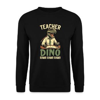 Dinosaur Teacher Paleontology Teaching Dino - Unisex Sweatshirt - black - Front - Alina (178cm) & Michal (187cm)