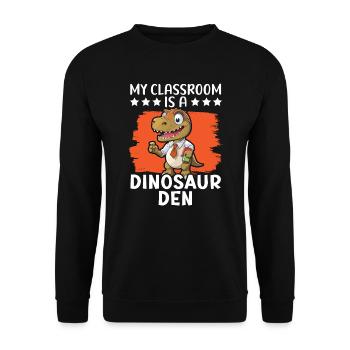 Dinosaur Teacher Paleontology Teaching Dino - Unisex Sweatshirt - black - Front - Alina (178cm) & Michal (187cm)