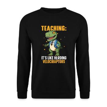 Dinosaur Teacher Paleontology Teaching Dino - Unisex Sweatshirt - black - Front - Alina (178cm) & Michal (187cm)