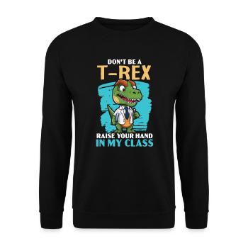 Dinosaur Teacher Paleontology Teaching Dino - Unisex Sweatshirt - black - Front - Alina (178cm) & Michal (187cm)
