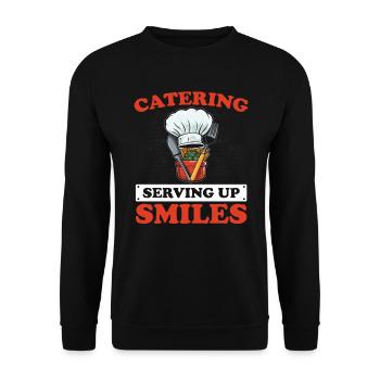 Service traiteur Restauration Chef serveur - Sweat-shirt Unisexe - noir - Devant - Alina (178cm) & Michal (187cm)
