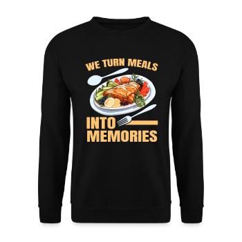 Service traiteur Traiteur Chef cuisinier Serveur - Sweat-shirt Unisexe - noir - Devant - Alina (178cm) & Michal (187cm)