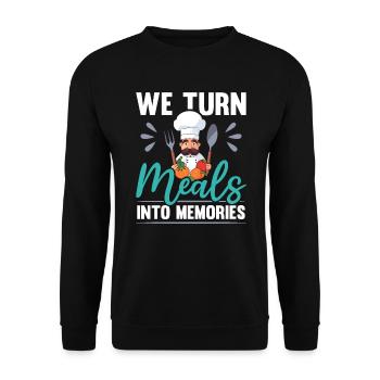 Service traiteur Restauration Chef serveur - Sweat-shirt Unisexe - noir - Devant - Alina (178cm) & Michal (187cm)