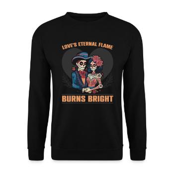 Dia de los Muertos Sugar Skull Mexikanischer Feiertag - Unisex Pullover - Schwarz - Vorne - Alina (178cm) & Michal (187cm)