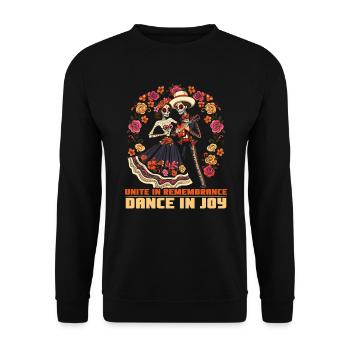 Dia De Los Muertos Sugar Skull Mexikanischer Feiertag - Unisex Pullover - Schwarz - Vorne - Alina (178cm) & Michal (187cm)